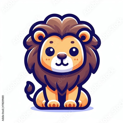 lion cute cartoon  vector