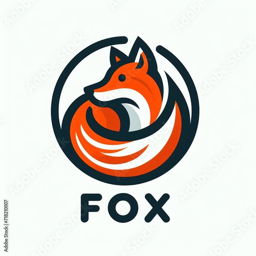 Wallpaper Mural The fox logo formed with lines and shapes of different thickness creates a fox logo in orange color Torontodigital.ca