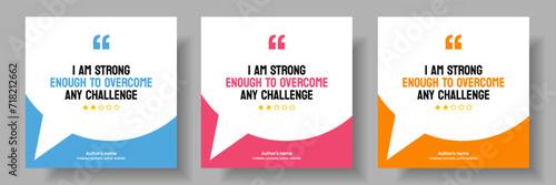 3D bubble testimonial banner, quote, infographic. Social media post template designs for quotes. Empty speech bubbles, quote bubbles and text box. Vector Illustration EPS10.