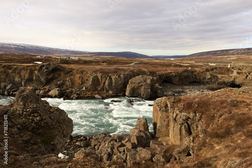 Goðafoss is a waterfall in northern Iceland