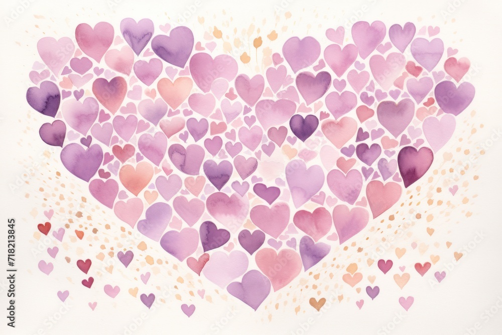  a large group of hearts are arranged in the shape of a heart with gold confetti sprinkles in the center of the shape of a heart.