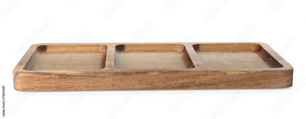 Fototapeta premium One wooden serving board isolated on white