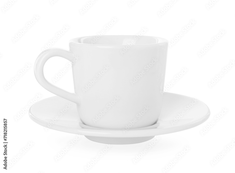 Ceramic cup with saucer isolated on white Ceramic cup with saucer isolated on white
