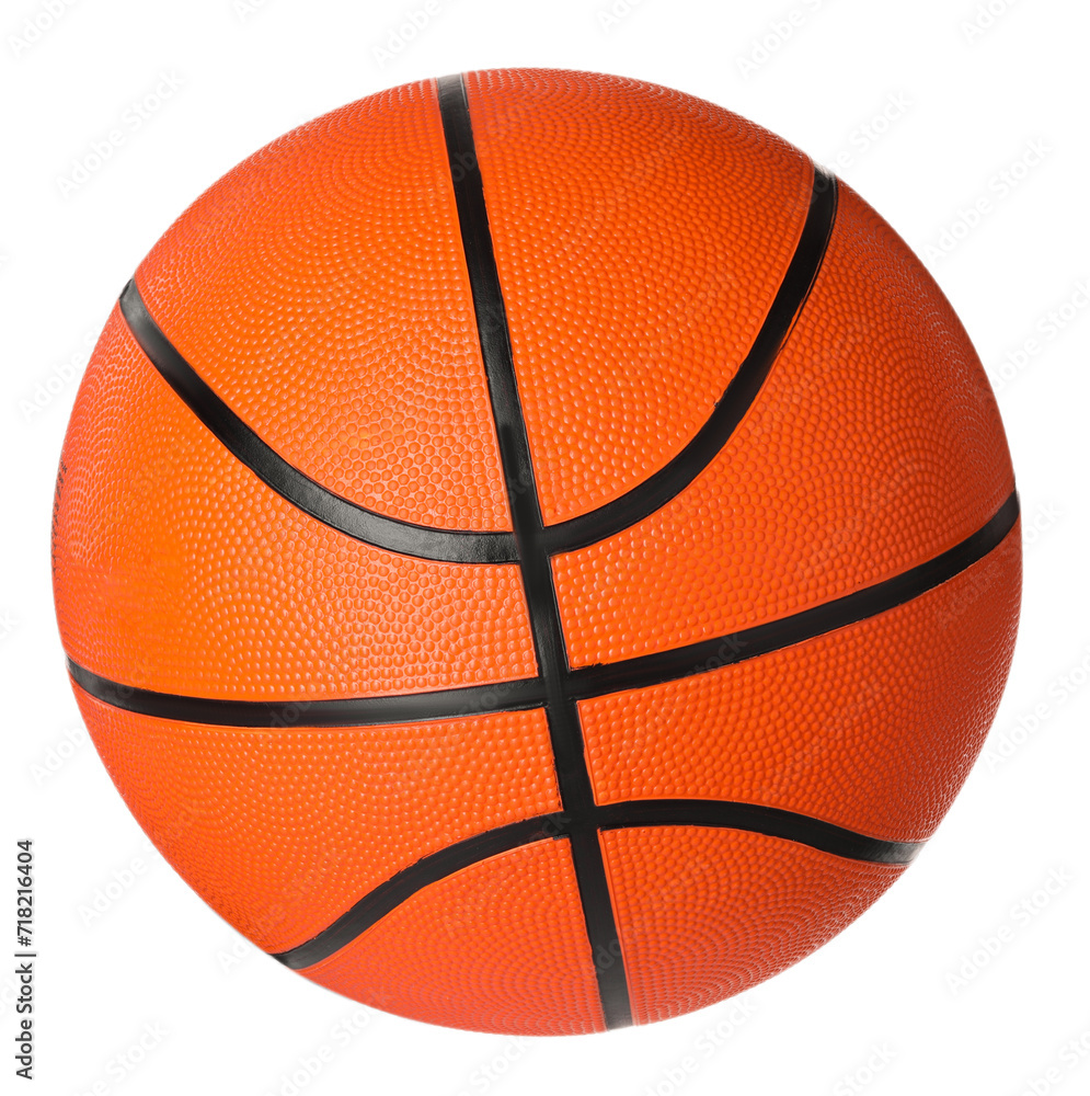 Fototapeta premium One basketball ball isolated on white. Sport equipment