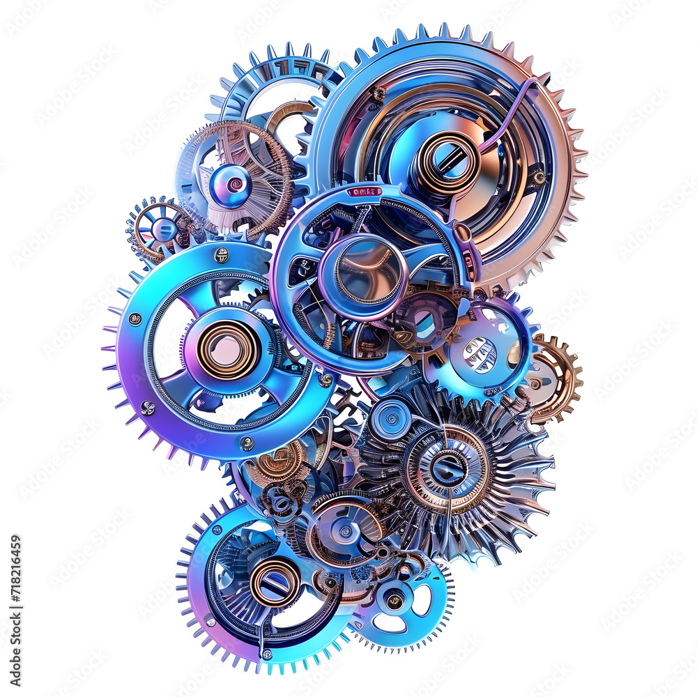 Symphony of interlocking gear abstract shape isolated on white background Symphony of interlocking gear abstract shape isolated on white background