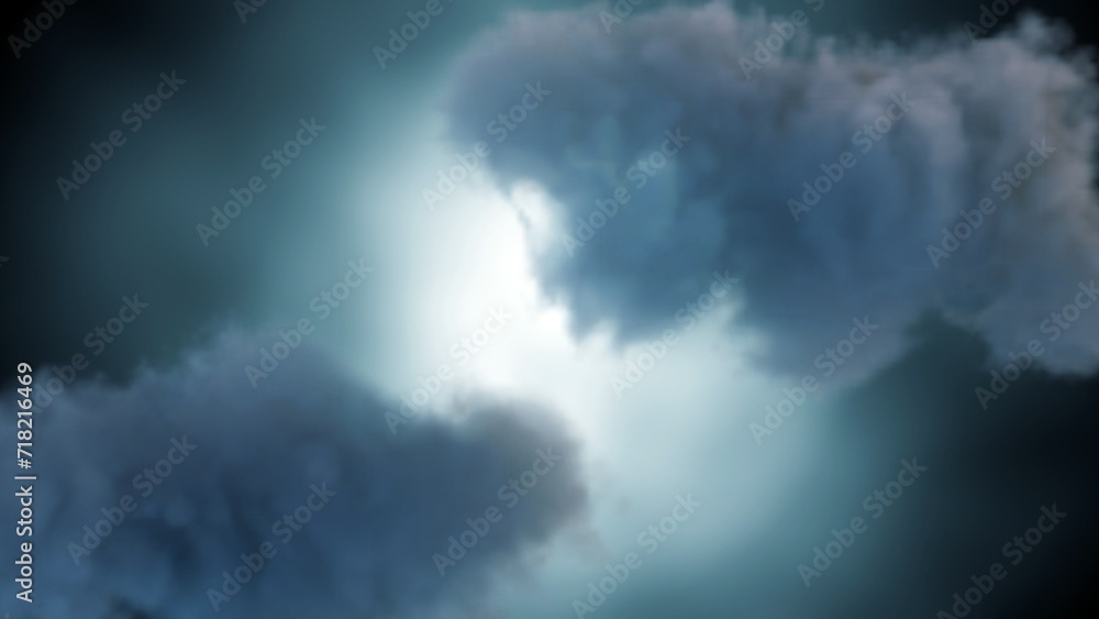 Naklejka premium 3d rendering of a dramatic cumulonimbus cloud formation, also known as a thundercloud. the impression of the image is one of power and menace, suggesting that a storm is brewing