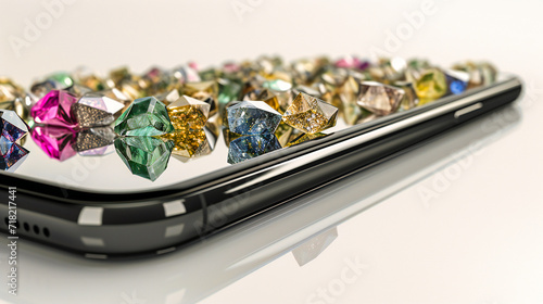 Brilliant Diamond Close-Up, Luxury Gemstone, Shiny Crystal Reflection, Symbol of Wealth and Elegance