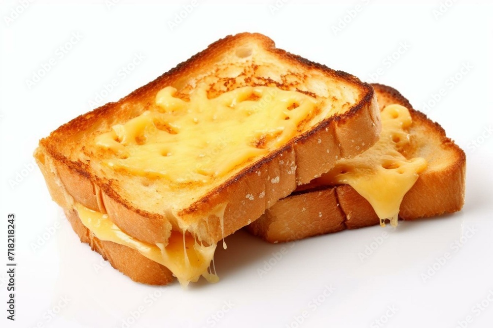 Cheese toast on white background. Generative AI Cheese toast on white background. Generative AI