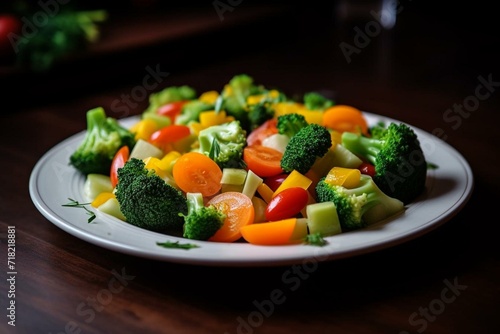 Vegetable dish. Diet, healthy food. Generative AI