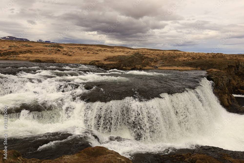 Reykjafoss waterfall is one of the hidden treasures of Skagafjörőur located in the north of Iceland