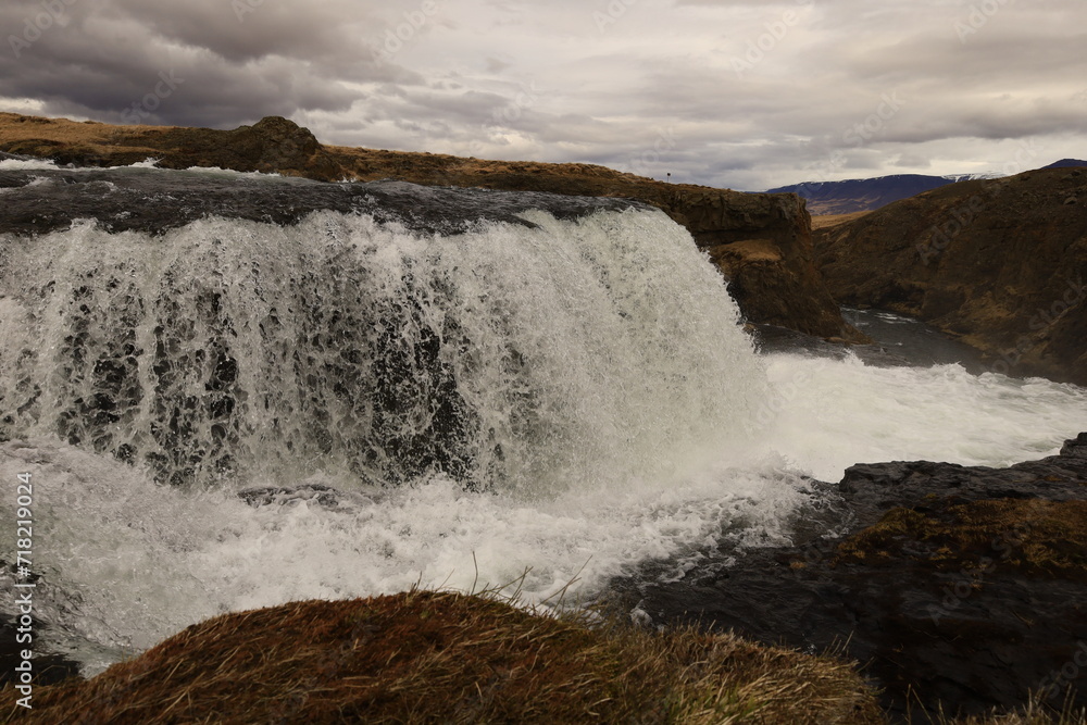 Reykjafoss waterfall is one of the hidden treasures of Skagafjörőur located in the north of Iceland Reykjafoss waterfall is one of the hidden treasures of Skagafjörőur located in the north of Iceland