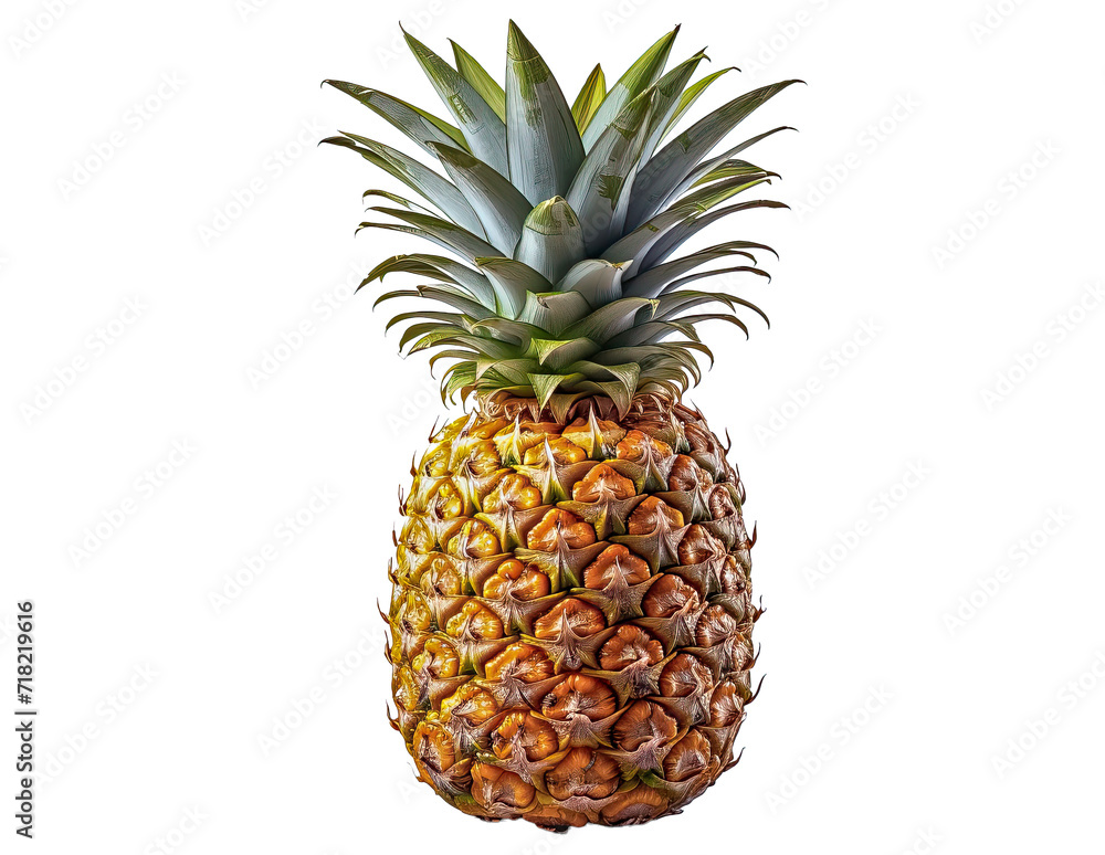 Tropische Frucht, Ananas, freigestellt vor transparentem Hintergrund, Generative AI Tropische Frucht, Ananas, freigestellt vor transparentem Hintergrund, Generative AI
