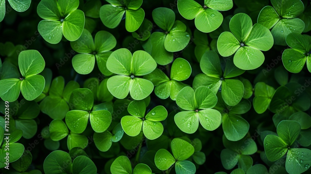 Lucky clovers on St. Patrick's Day - St. Patrick's Shamrock Background Lucky clovers on St. Patrick's Day - St. Patrick's Shamrock Background