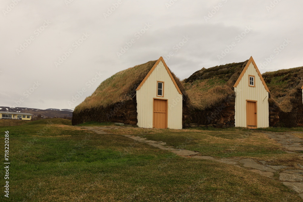 The Glaumbaer turf farm is a historical site and museum in North Iceland's Skagafjordur fjord The Glaumbaer turf farm is a historical site and museum in North Iceland's Skagafjordur fjord