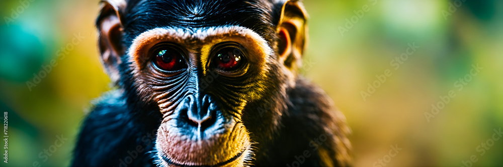 Monkey. View of the monkey. Chimpanzee
