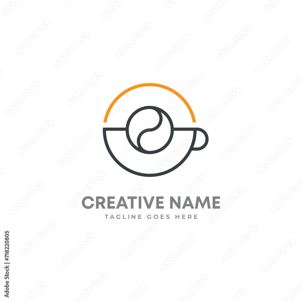 Obraz premium coffee cup logo, coffee cup with been logo. morning coffee logo
