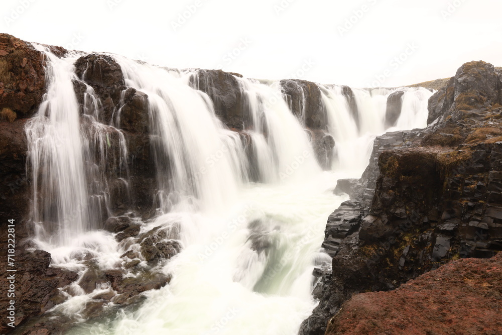 Kolugljúfur is a very pretty canyon located in the north of Iceland and known for its Kolufossar falls that flow to the bottom of the gorge Kolugljúfur is a very pretty canyon located in the north of Iceland and known for its Kolufossar falls that flow to the bottom of the gorge