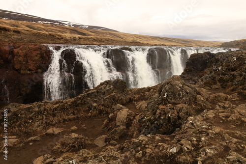 Koluglj  fur is a very pretty canyon located in the north of Iceland and known for its Kolufossar falls that flow to the bottom of the gorge