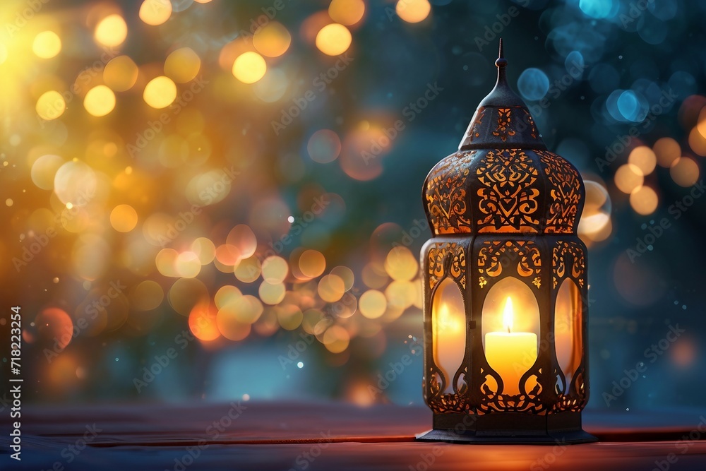 Ramadan Mubarak Arabic Lantern by Generative A.I.