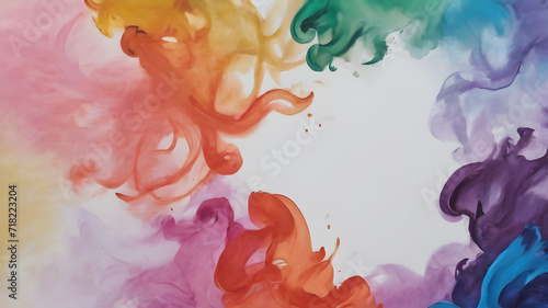 Artifical Intelligence generated creative Abstract watercolor background template. AI generated image