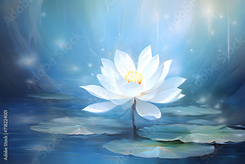 lotus flower in a blue pond