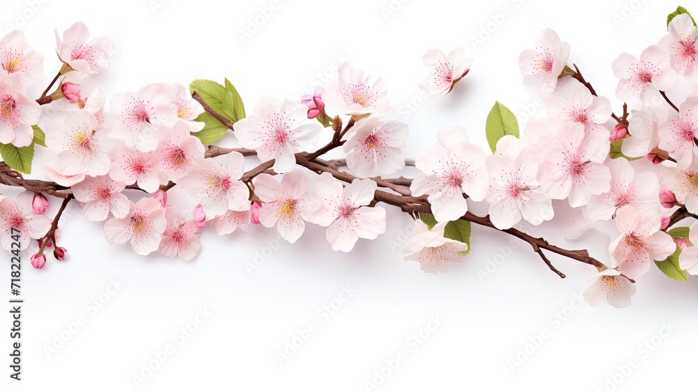 amazing banner with blooming tree branches on a white background. amazing banner with blooming tree branches on a white background.