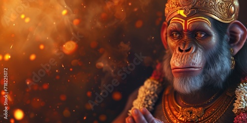 A close up image of a monkey wearing a crown. Perfect for adding a touch of royalty to any project © Ева Поликарпова