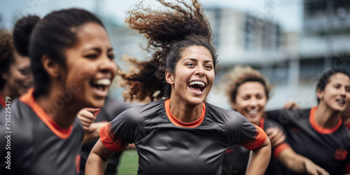 Cheers and High-Fives: Women’s Soccer Team Celebrating © Bartek