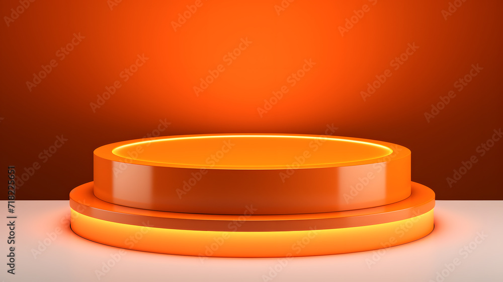 circle orange luxury blank podium display product presentation circle orange luxury blank podium display product presentation