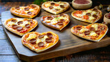 Mini Heart-shaped Pizzas