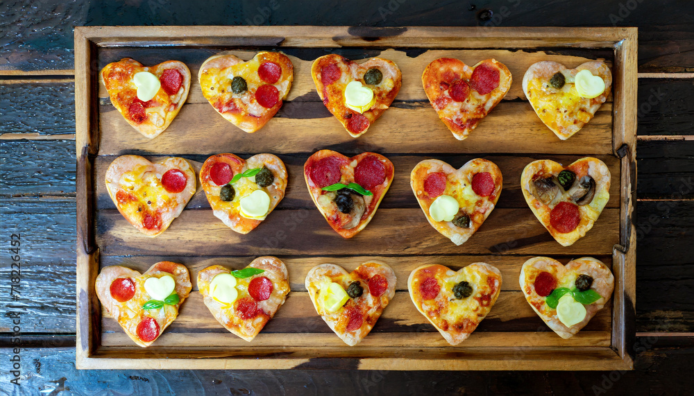 Mini Heart-shaped Pizzas