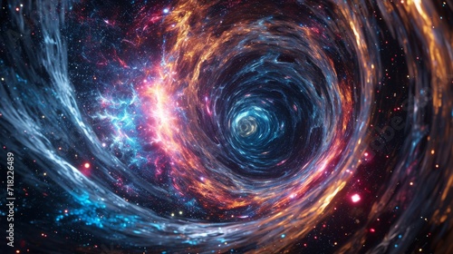 Spiral Galaxy With Stars in Background, Majestic