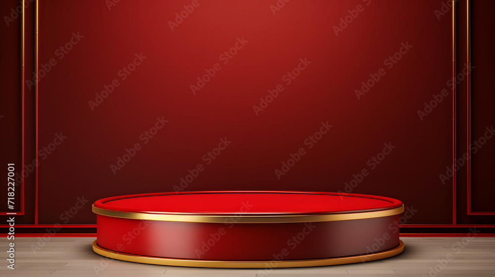 gold and red luxury blank podium display product presentation gold and red luxury blank podium display product presentation