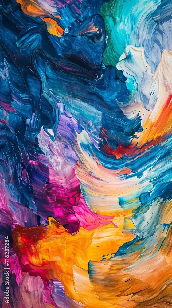 Abstract Painting With Multiple Colors of Paint