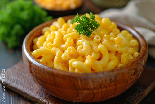 Delicious homemade mac and cheese in a bowl 