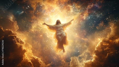 Resurrection of Jesus Christ in Heaven - AI Generated photo