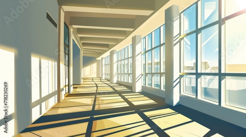 Empty corridor in a modern office