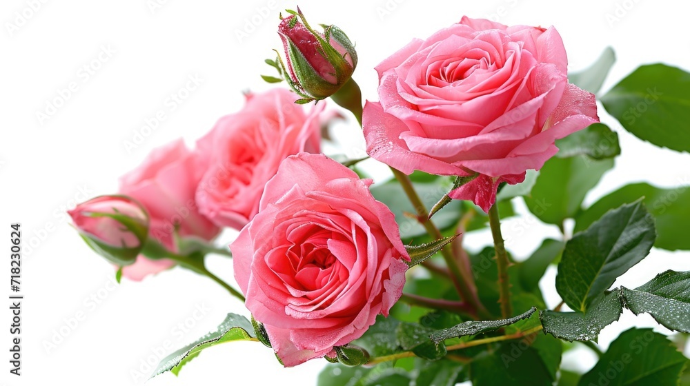 A beautiful bunch of pink roses in a vase. Ideal for floral arrangements and home decor