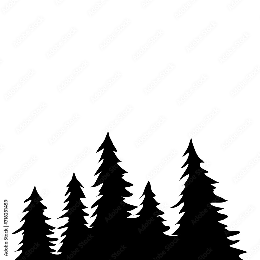Obraz premium Fir Tree Silhouette 