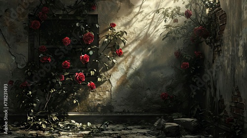 Mystical Abandon with Roses Sprawling in Solitude