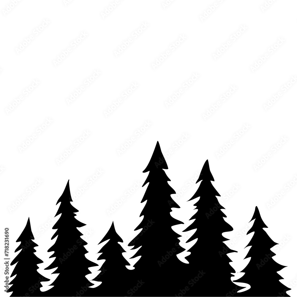 Obraz premium Fir Tree Silhouette