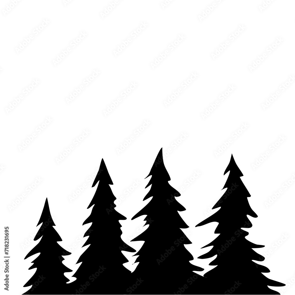 Fototapeta premium Fir Tree Silhouette 