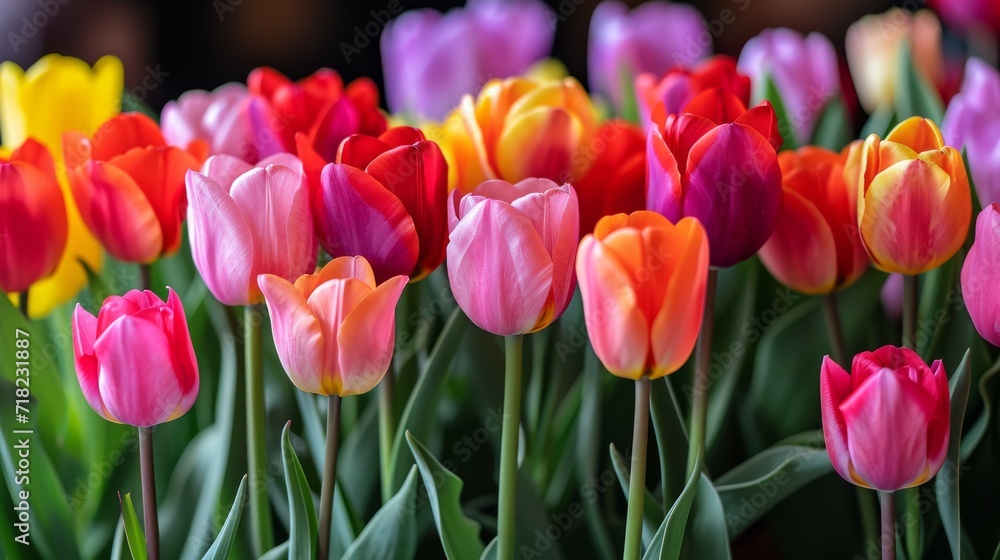 Colorful Tulips in Vase Bring Vibrancy to the Room Colorful Tulips in Vase Bring Vibrancy to the Room