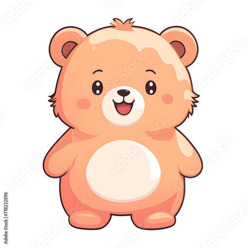 A Peach Fuzz  Color Bear Illustration with Transparent Background