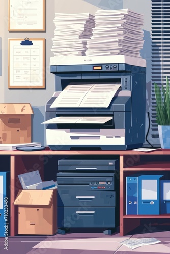 Wallpaper Mural A stack of papers neatly arranged on a desk. Suitable for office, paperwork, organization, or administrative concepts Torontodigital.ca