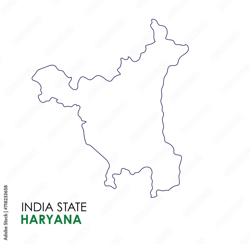 Haryana map of Indian state. Haryana map vector illustration. Haryana vector map on white background.