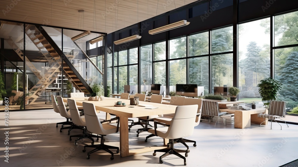 Fototapeta premium Cozy Office Meeting Space Interior