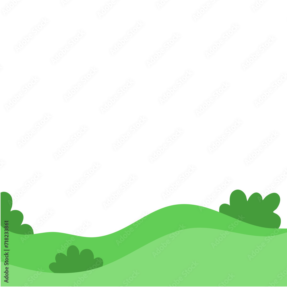 Fototapeta premium Green hills landscape Illustration 
