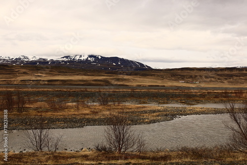 View on a mountain in the Northeastern Region of Iceland