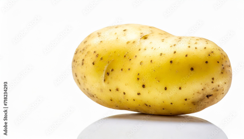 Potato Studio Shot Isolated on pure white background, copyspace on a side Potato Studio Shot Isolated on pure white background, copyspace on a side